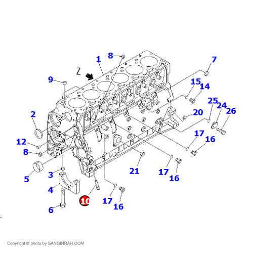 روغن پاش موتور بیل مکانیکی کوماتسو PC200-7