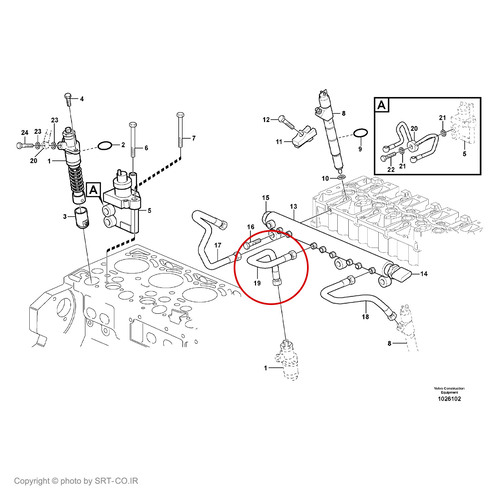 لوله گازوئیل بیل مکانیکی ولوو EC240 شماره 3