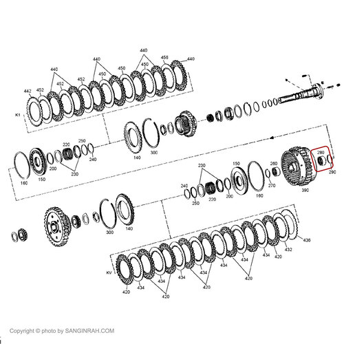 بلبرینگ سوزنی کلاج هاپ گیربکس گریدر هپکو HG180C B