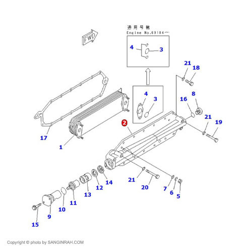 پوسته کولر روغن لودر کوماتسو WA 470-3