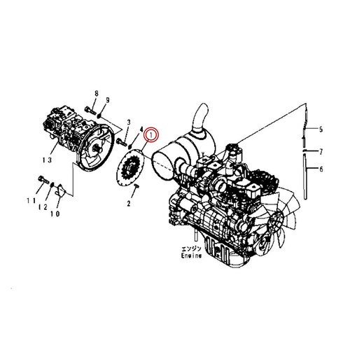 صفحه پشت موتور کوماتسو 6D102