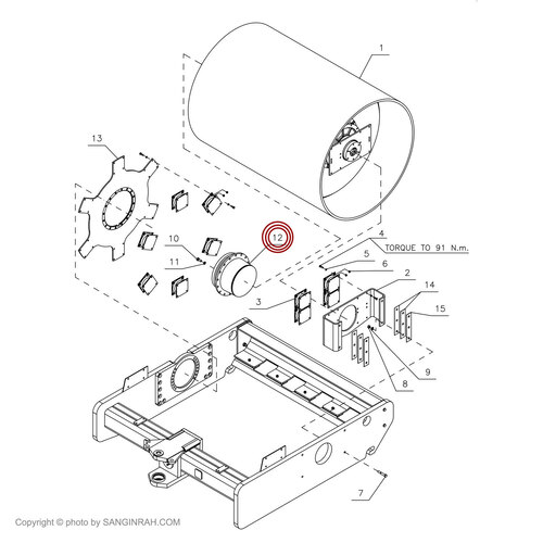گیربکس بغل درام غلتک هپکو HC100