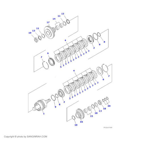 کلاچ کامل دنده سه و چهار لودر کوماتسو WA 470-3