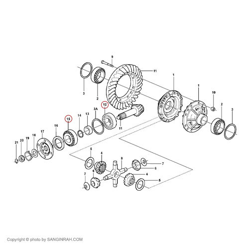 بلبرینگ پینیون لودر ولوو L90E