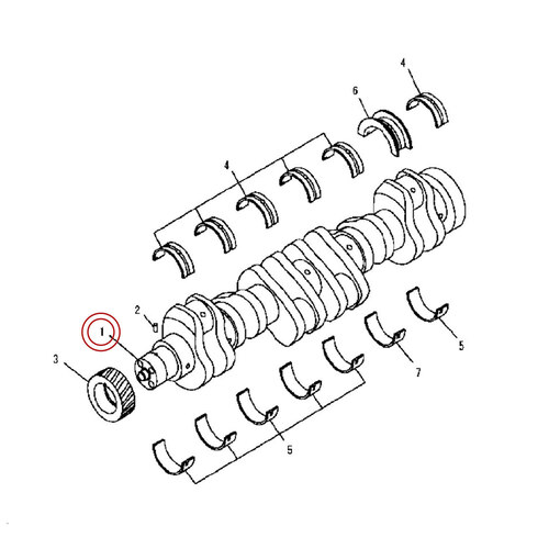 میل لنگ موتور کوماتسو 6D102