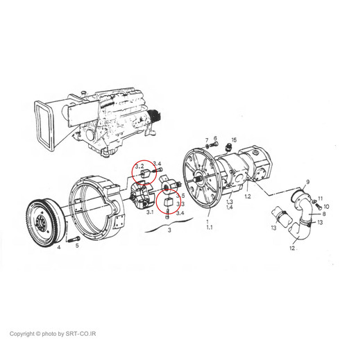 المینیومی کوپلینگ ضربه گیر پشت موتور بیل مکانیکی هپکو 912