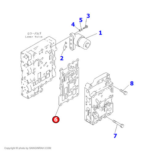 واشر شیر کنترل گیربکس لودر کوماتسو WA 470-3