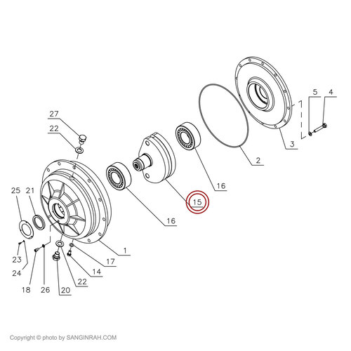 لنگری وزنه سنگ غلتک هپکو HC100C سمت راست