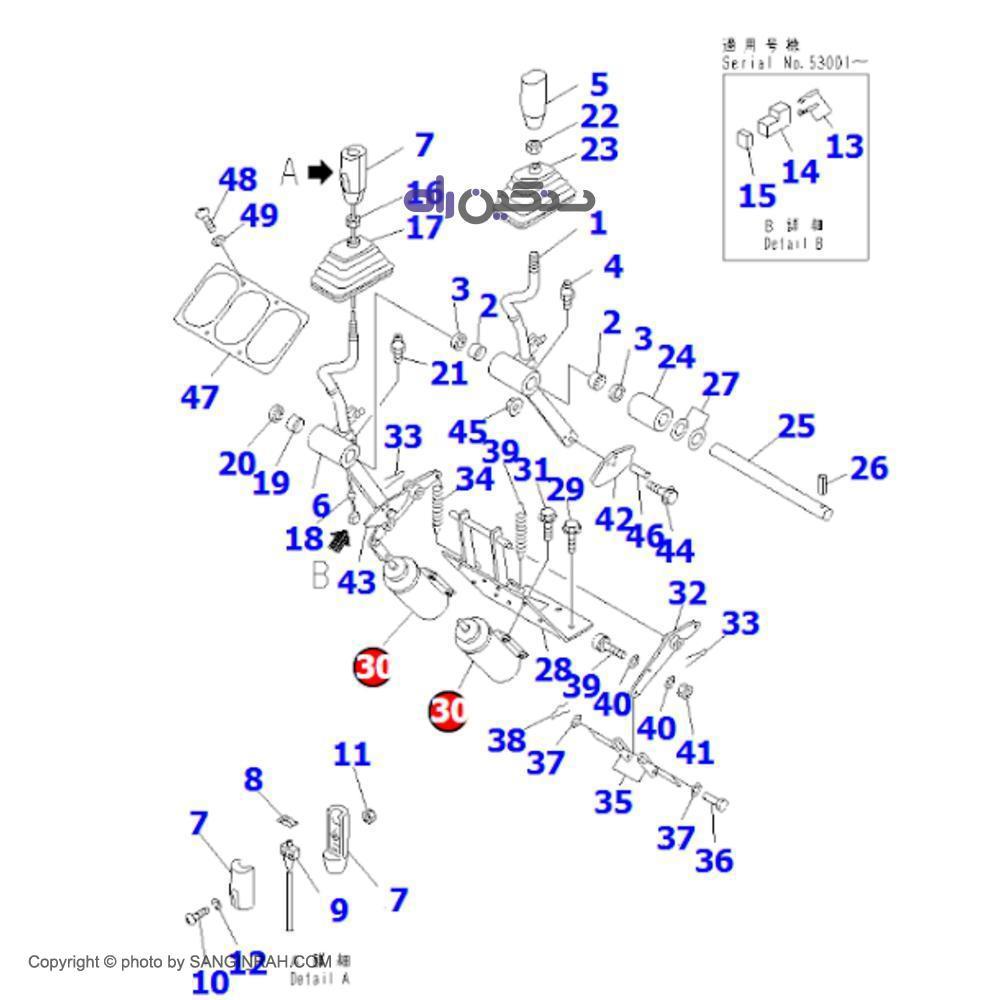 شیر برقی لیور لودر کوماتسو WA 470-3