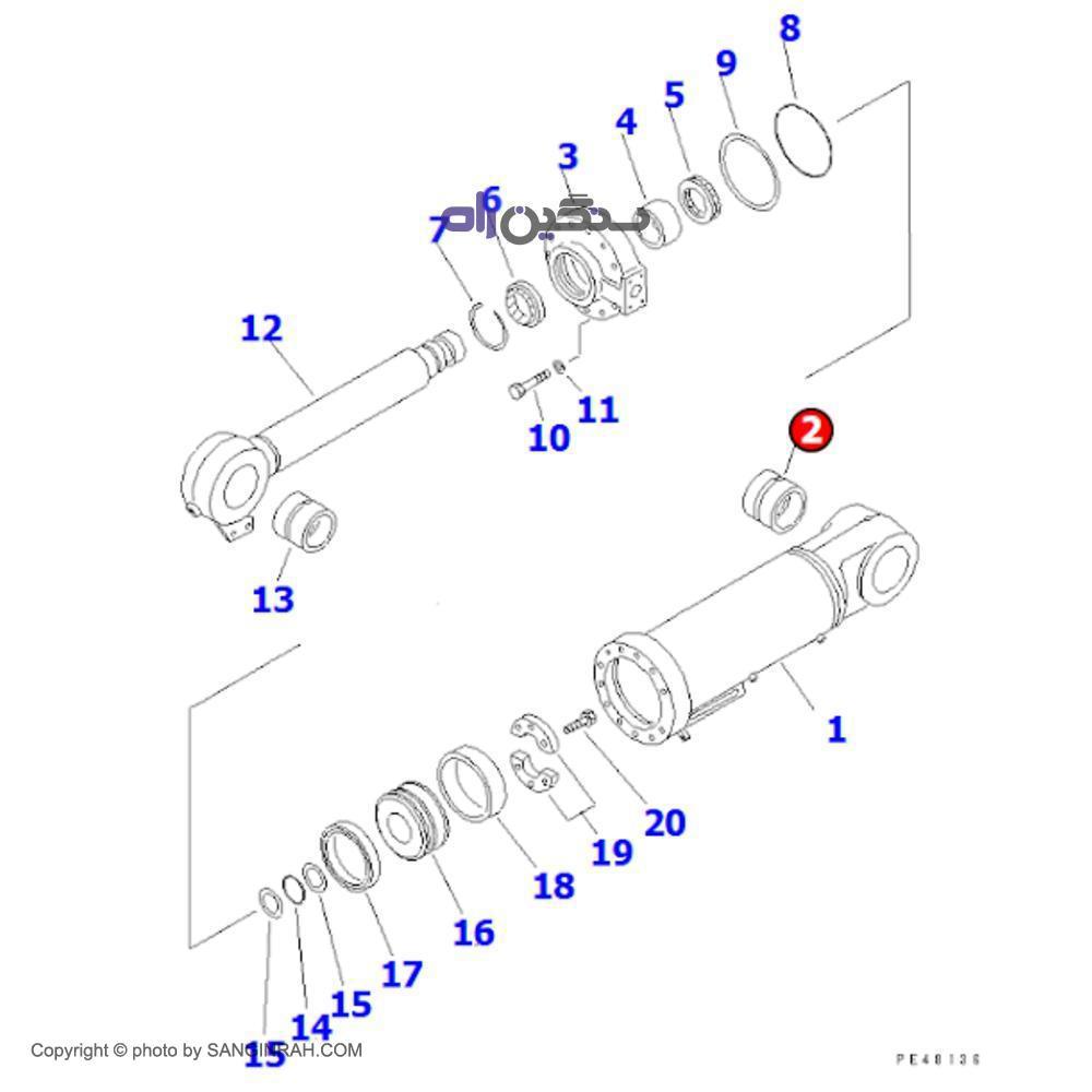 بوش ته جک خالی کن لودر کوماتسو WA 470-3