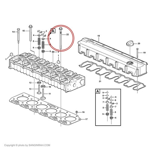 پیچ بلند سرسیلندر بیل مکانیکی ولوو EC 210 BLC