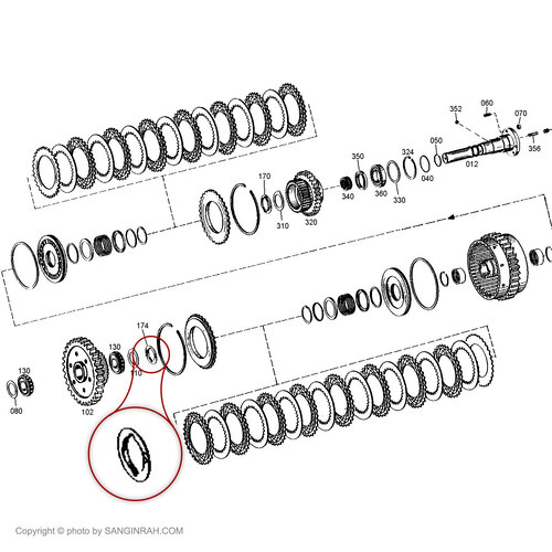تراست پلیت فلزی لبه دار گیربکس گریدر هپکو HG180C B