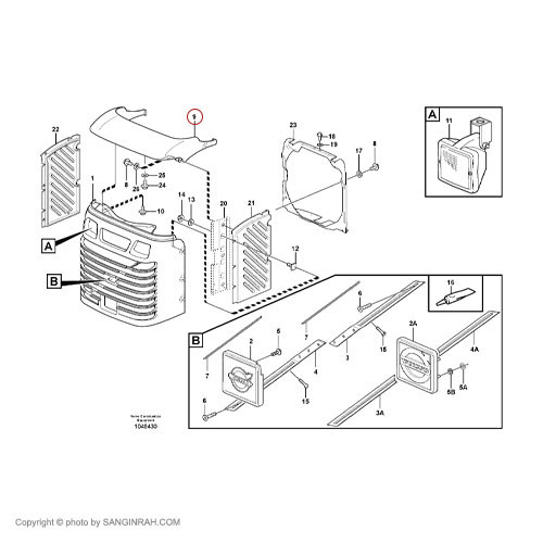 فلاپ بالای جلو پنجره لودر ولوو L90F