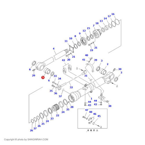 بوش سر جک خالی کن بیل مکانیکی کوماتسو PC200-7