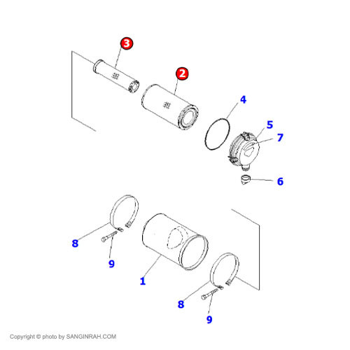 فیلتر هواکش موتور کوماتسو 6D102