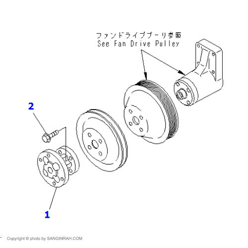براکت پشت پروانه بیل مکانیکی کوماتسو PC200-7