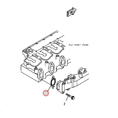 واشر منیفولد اگزوز موتور کوماتسو 6D102
