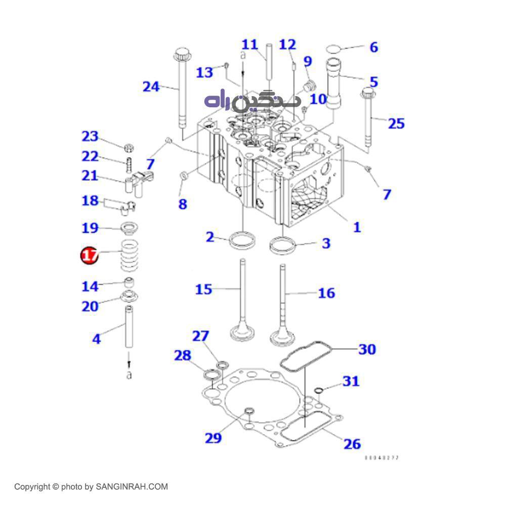 فنر سوپاپ موتور کوماتسو 6D 170 E-5
