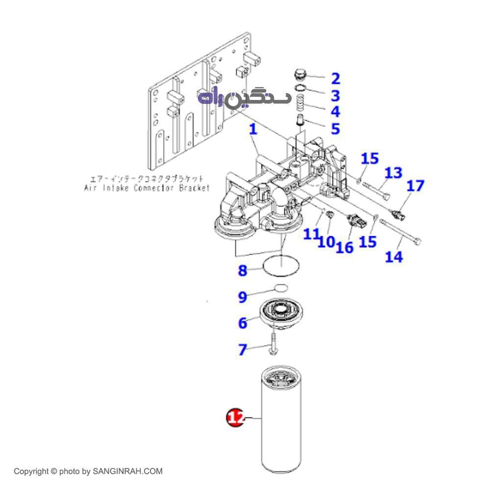 فیلتر روغن موتور کوماتسو 6D 170 E-5