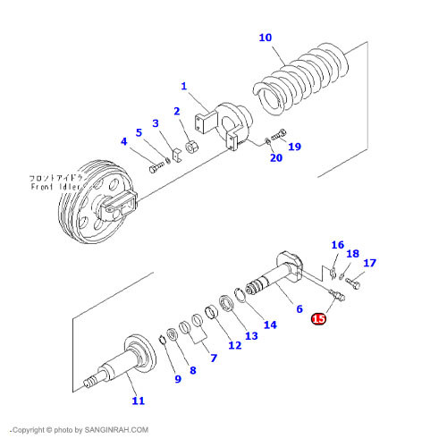 گریسخور زنجیر سفت کن بیل مکانیکی کوماتسو PC200-7