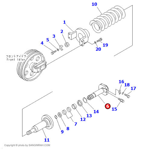 شفت زنجیر  سفت کن بیل مکانیکی کوماتسو PC200-7