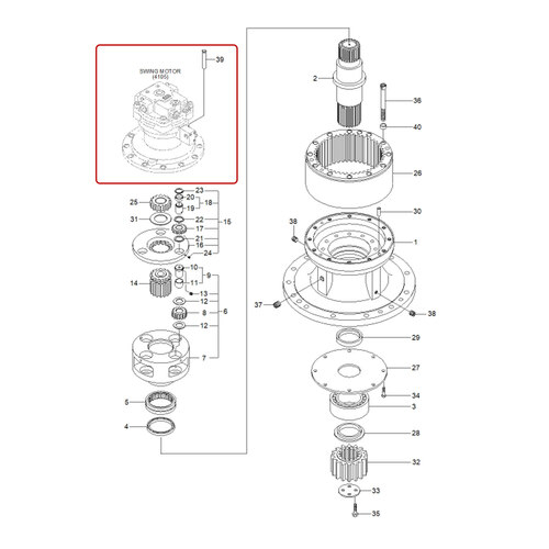 پمپ گردان (تایپ 2) بیل مکانیکی هیوندا R320LC-7