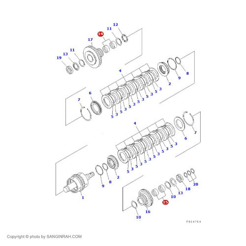 رولبرینگ کلاچ گیربکس لودر کوماتسو WA 470-3
