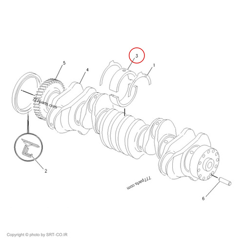 یاتاقان متحرک میل لنگ بلدوزر کاترپیلار D8