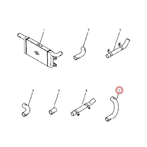 شلنگ افتر کولر (شماره 7 تصویر) موتور کوماتسو 6D102