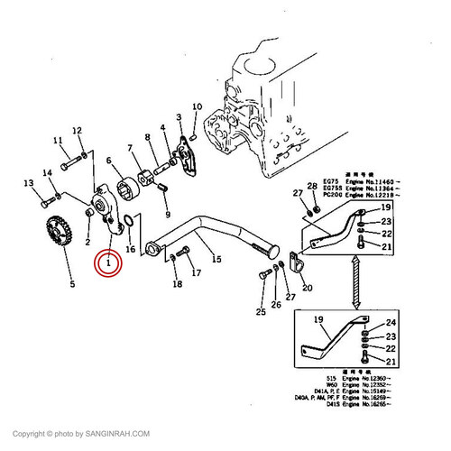 اویل پمپ موتور بیل مکانیکی کوماتسو PC200-1