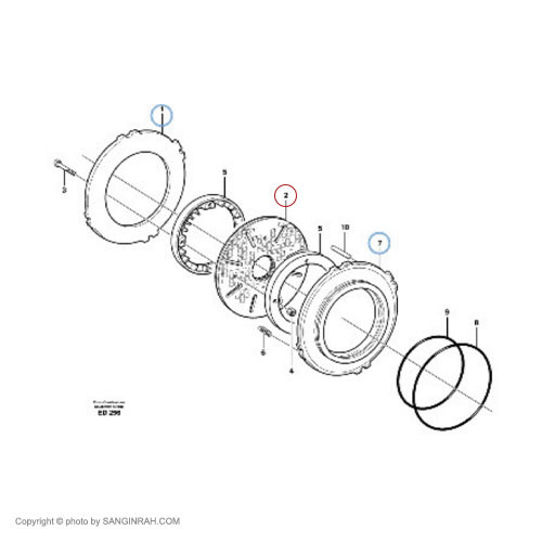صفحه گرافیت چرخ جلو لودر ولوو L120E