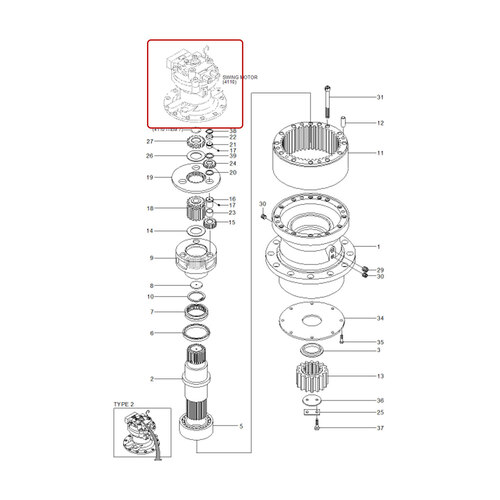 پمپ گردان (تایپ 2) بیل مکانیکی هیوندا R170W-7