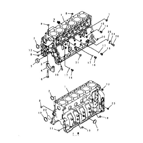 بلوک سیلندر موتور کوماتسو 6D102