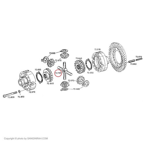 چهار شاخه صلیبی دیفرانسیل بیل مکانیکی هپکو A900