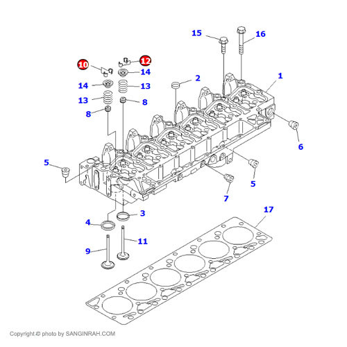خار سوپاپ موتور بیل مکانیکی کوماتسو PC200-7