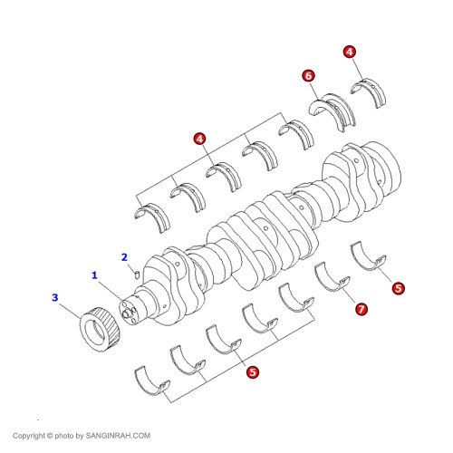 یاتاقان ثابت و متحرک موتور کوماتسو 6D102