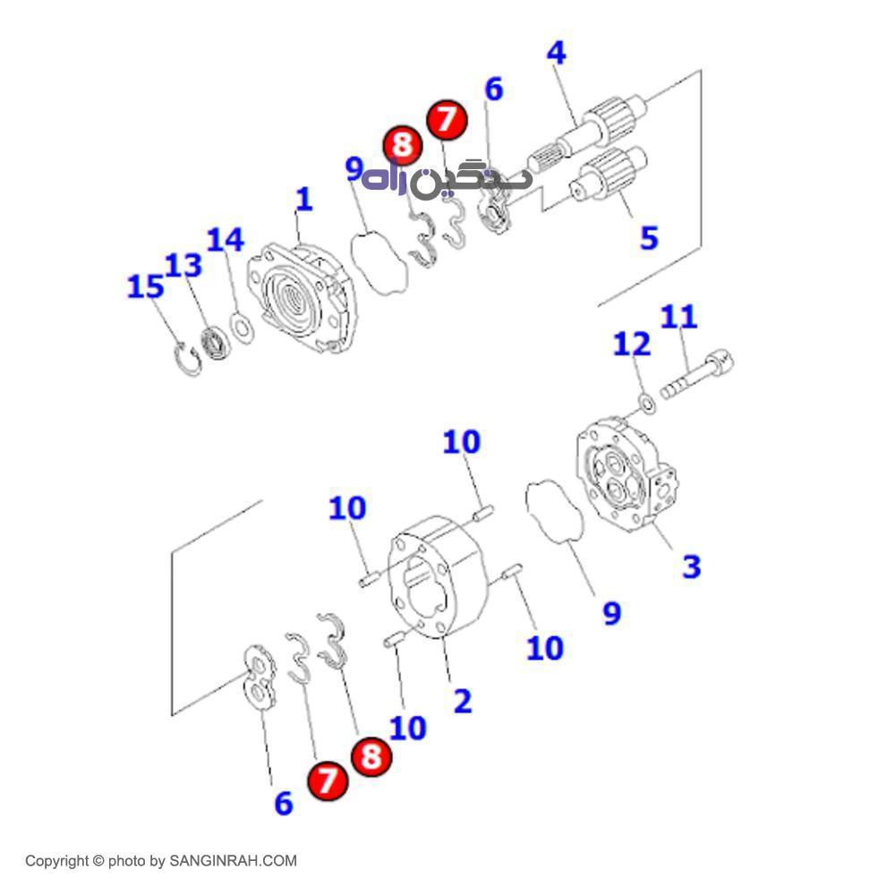 بکاپ پمپ هیدرولیک لودر کوماتسو WA 470-3