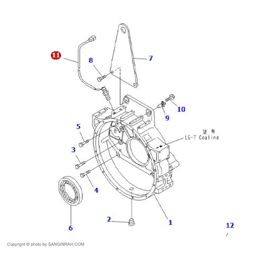 سنسور دور موتور موتور کوماتسو 6D125 E3