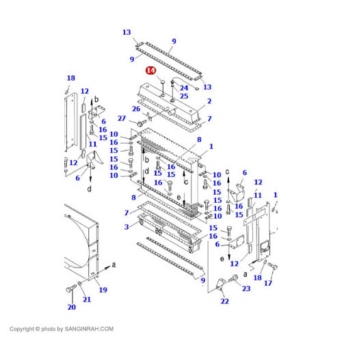 درب رادیاتور لودر کوماتسو WA 470-3