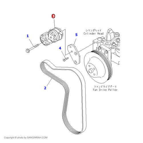 تسمه سفت کن موتور کوماتسو 6D102