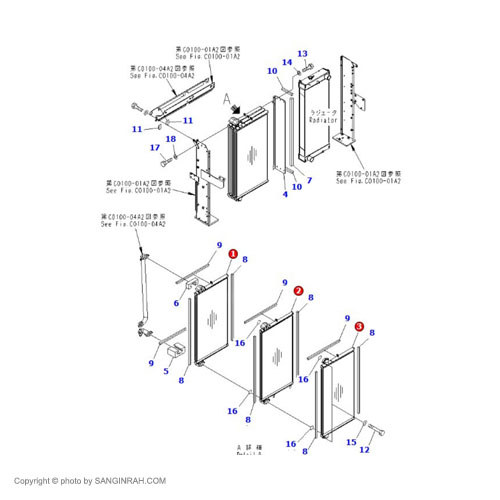 رادیاتور روغن موتور کوماتسو 6D125 E3