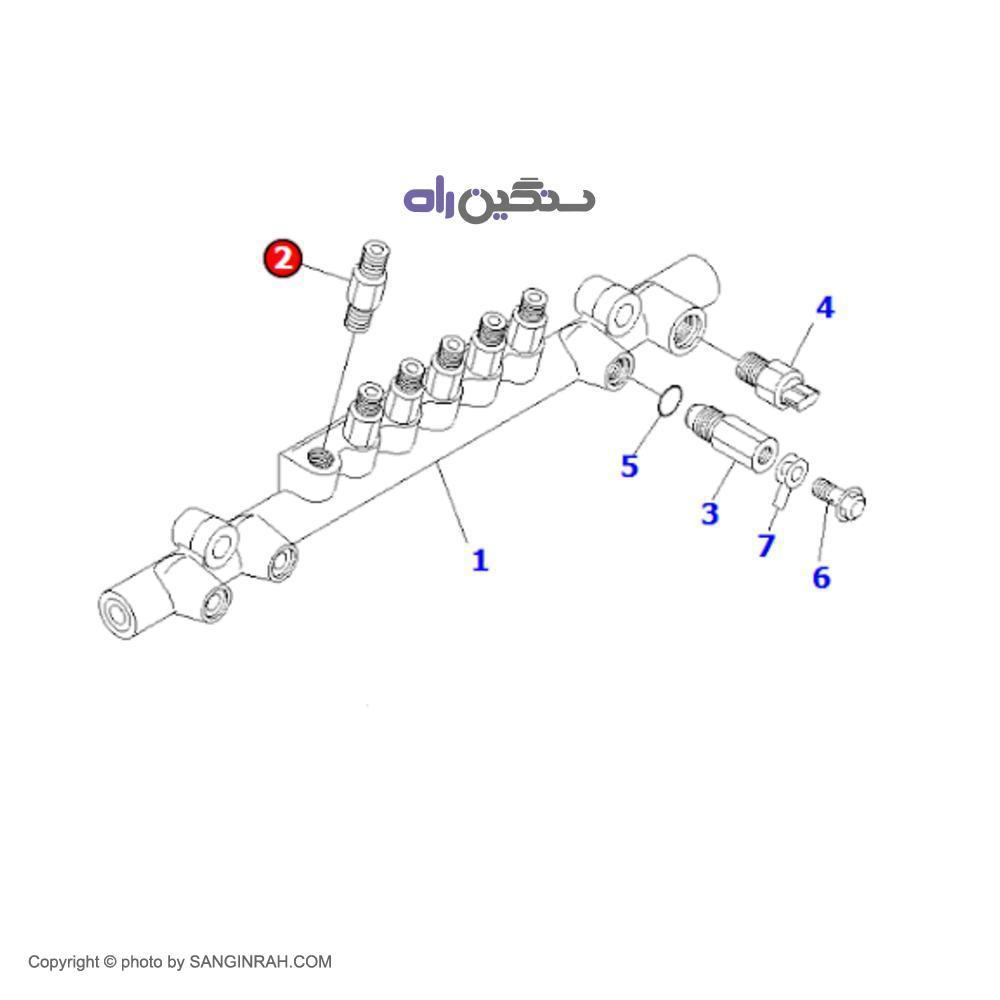 فلو پرشر ریل سوخت موتور کوماتسو 6D 170 E-5