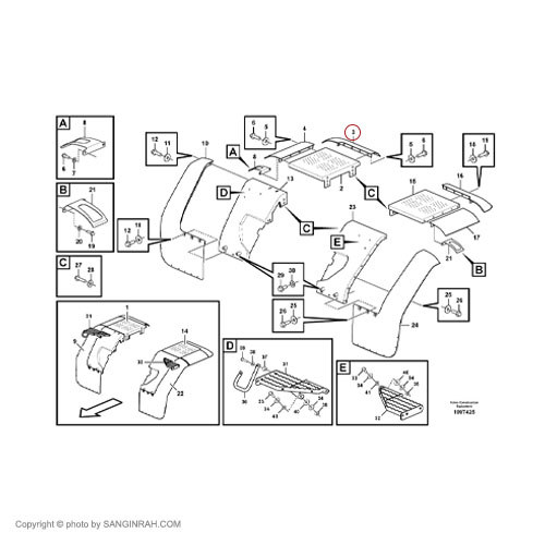 ابرویی گلگیر لودر ولوو راست L90F