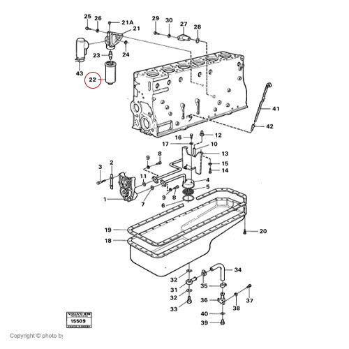 فیلتر روغن موتور لودر ولوو 4400