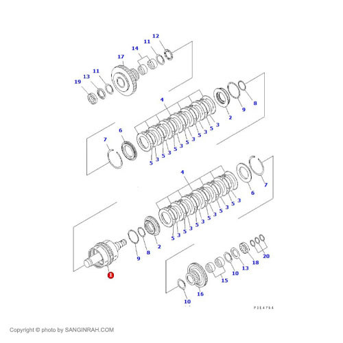 کلاچ هاب دنده سه و چهار لودر کوماتسو WA 470-3