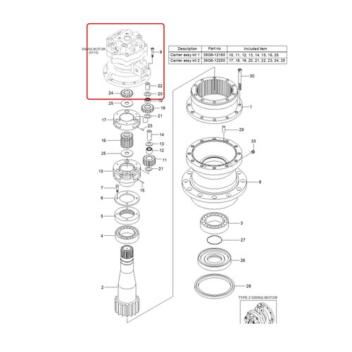 پمپ گردان (تایپ 2) بیل مکانیکی هیوندا R220LC-9S