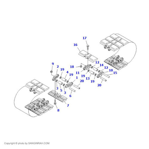 زنجیر بیل مکانیکی کوماتسو PC200-7