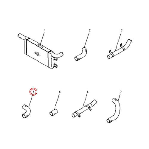 شلنگ افتر کولر (شماره 4 تصویر) موتور کوماتسو 6D102