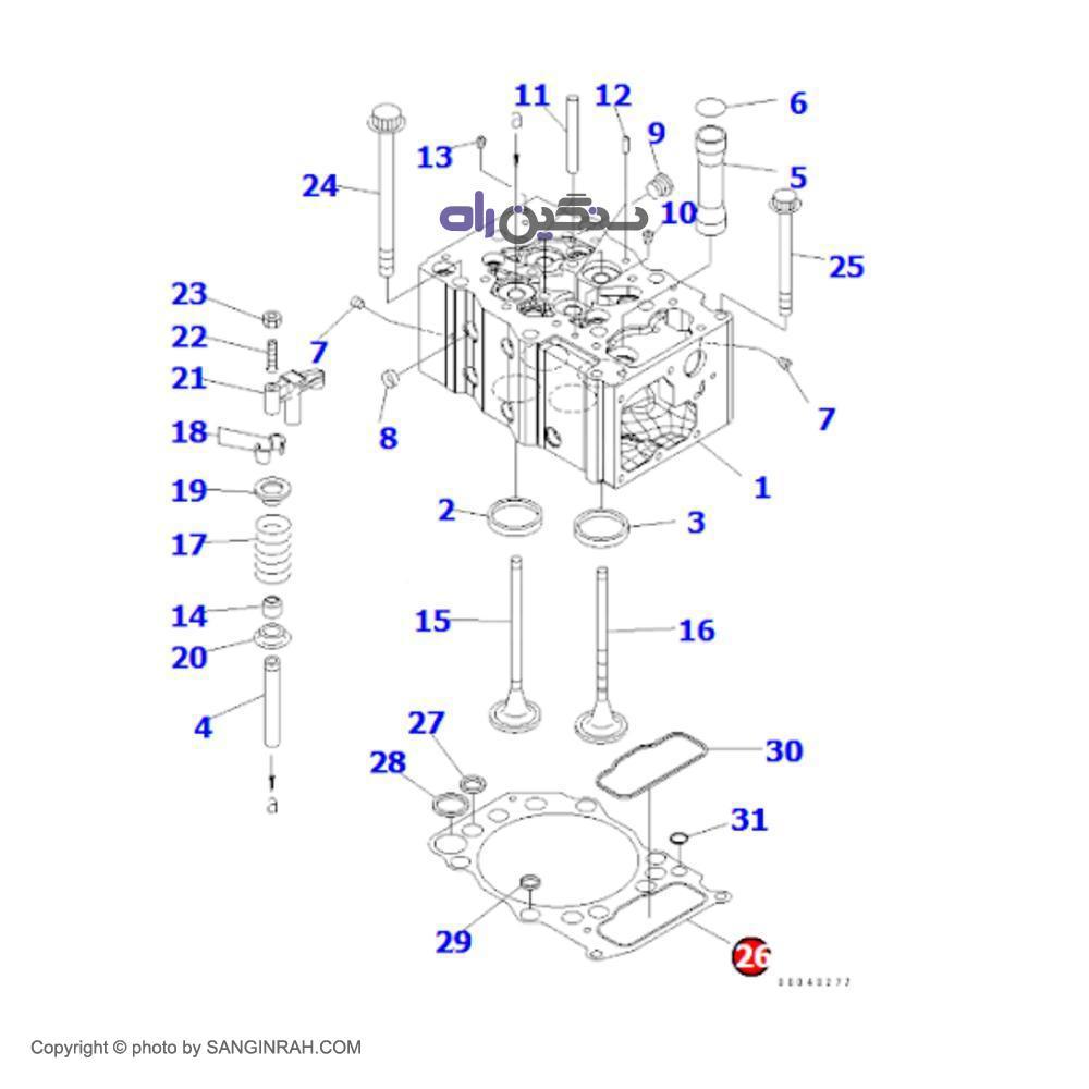 واشر سر سیلندر موتور کوماتسو 6D 170 E-5