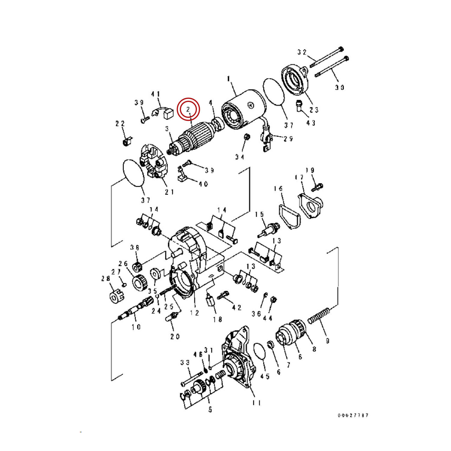 ارمیچر استارت بیل مکانیکی کوماتسو PC220-7